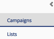 The menu options on the left side of the screen. Portal, Campaigns, and Lists.